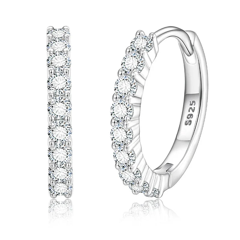 Fashion Fine Jewelry Earrings Gold Plate Sterling Silver 925 Jewellery Moissanite Gemstone Earring Hip Hop Jewelry for Women Men