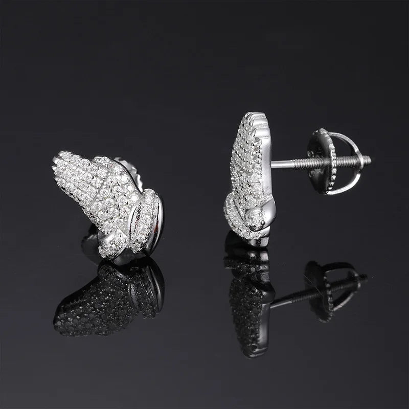 Fashion Fine Jewelry Earrings Gold Plate Sterling Silver 925 Jewellery Moissanite Gemstone Earring Hip Hop Jewelry for Women Men