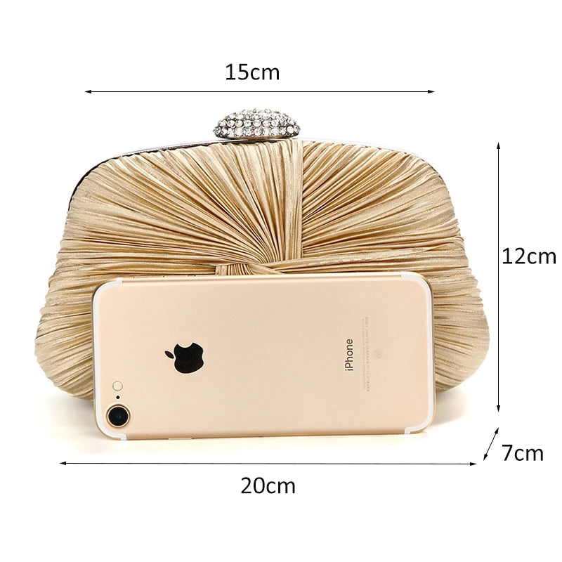 Silver Women's Square Party Clutch Wedding Evening Female Hand Bag Clutches Purse Luxury ZD1007