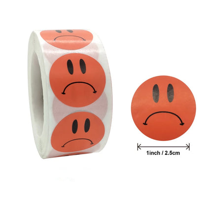 Smile Face Sticker 500 Pcs/roll For Kids Reward Sticker Yellow Dots Labels Happy Smile Face Expression Sticker Kids Toys