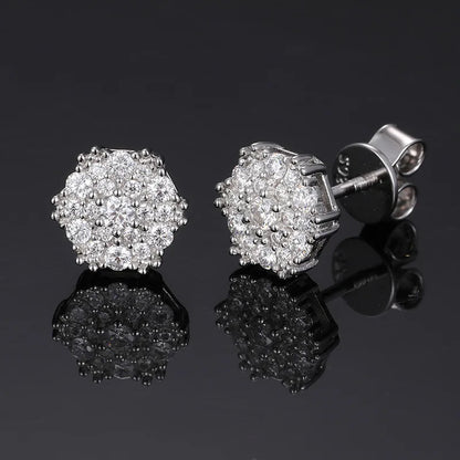 Fashion Fine Jewelry Earrings Gold Plate Sterling Silver 925 Jewellery Moissanite Gemstone Earring Hip Hop Jewelry for Women Men