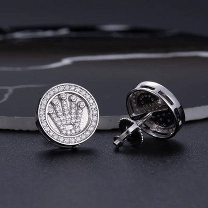 Fashion Fine Jewelry Earrings Gold Plate Sterling Silver 925 Jewellery Moissanite Gemstone Earring Hip Hop Jewelry for Women Men