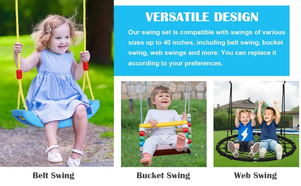 Zoshine Kids Swing Seat for Playground&Backyard&Garden Use, Strong Material, Anti-Rust Steel Frame, Weather Resistant