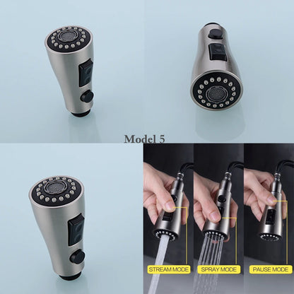 Brushed Kitchen Pull Out Down Sprayer Faucet Replacement Part Spray Shower Head