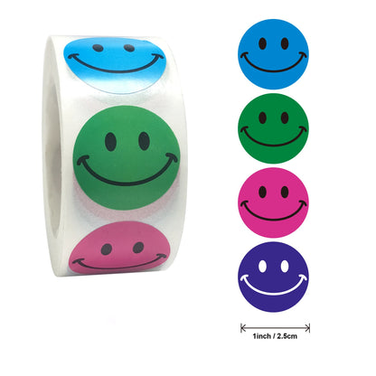 Smile Face Sticker 500 Pcs/roll For Kids Reward Sticker Yellow Dots Labels Happy Smile Face Expression Sticker Kids Toys