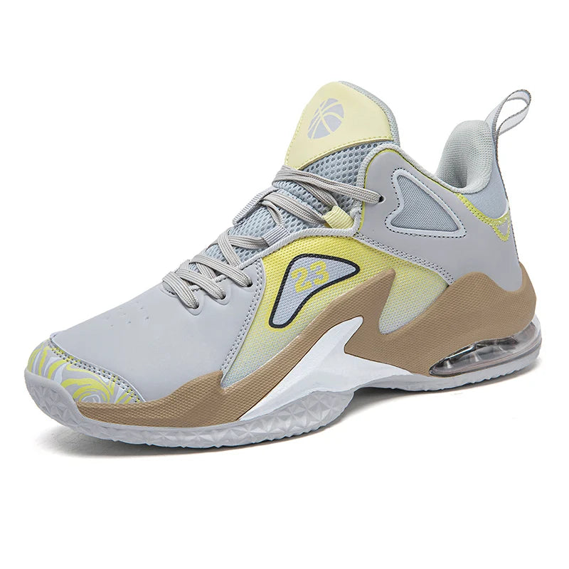 Basketball Shoes Men's Women's Low-top Lace up Sneakers PU Leather Air Cushion Outdoor Fashion Sport Running Athletic Unisex