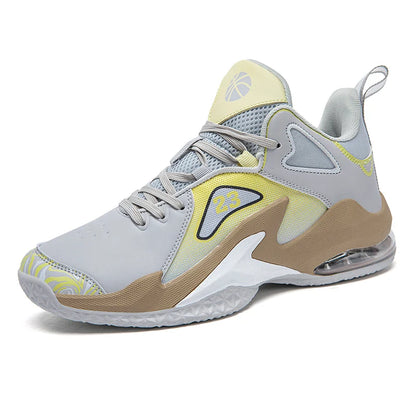 Basketball Shoes Men's Women's Low-top Lace up Sneakers PU Leather Air Cushion Outdoor Fashion Sport Running Athletic Unisex