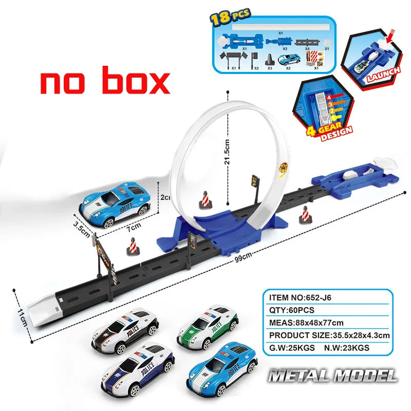 Stunt Speed Double Car Wheels Model Toys For Kids Racing Track Diy Assembled Rail Kits Educational Interactive Boy Children Toy