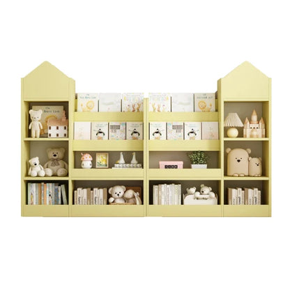 Solid Wood and MDF Children's Portable Bookshelf for Home Office Living Room Bedroom School Solid Wood Style