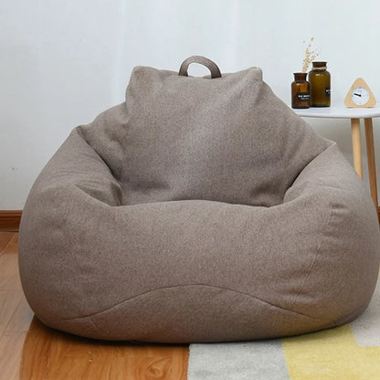 2021 New Large Small Lazy Sofas Cover Chairs without Filler Linen Cloth Lounger Seat Bean Bag Pouf Puff Couch Tatami Living Room