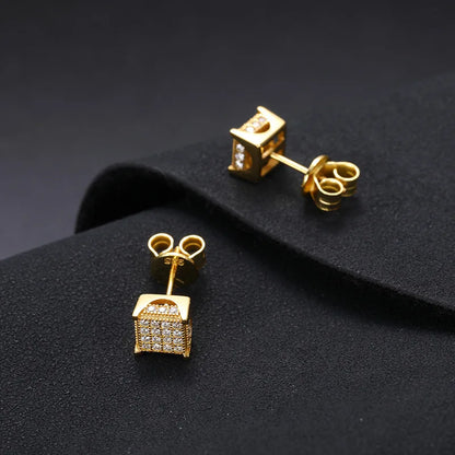 Fashion Fine Jewelry Earrings Gold Plate Sterling Silver 925 Jewellery Moissanite Gemstone Earring Hip Hop Jewelry for Women Men