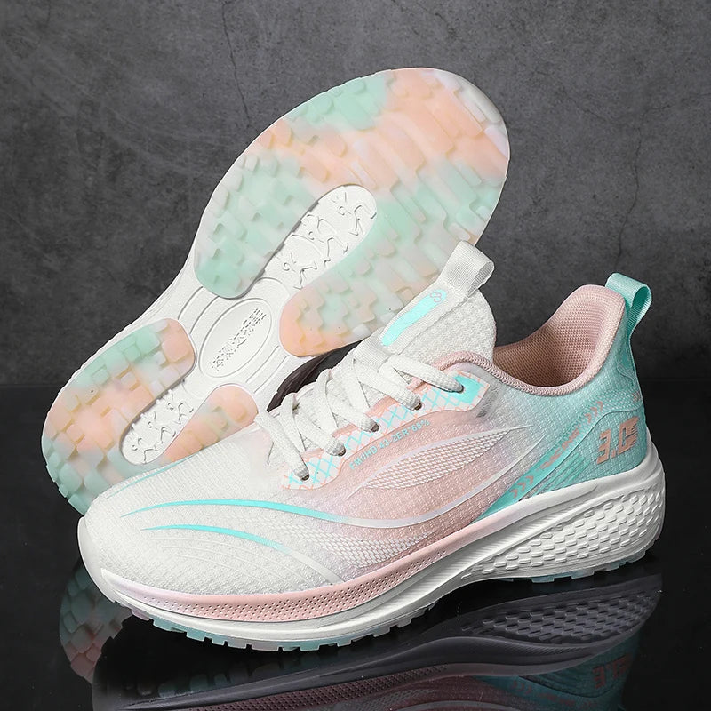 Ultra Light Rebound Jelly Shaped Rubber Bottom Custom Logo Unisex Anti slip Breathable Men Sneaker Women Running Shoes