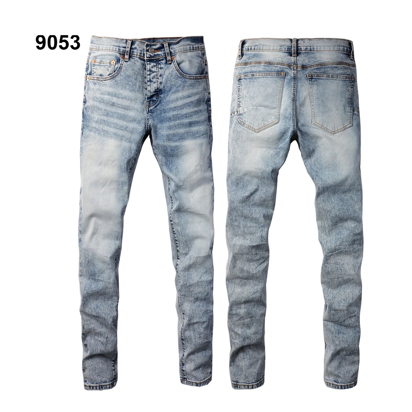 Wholesale Top Quality Brand Jeans Brand Men Fashion Designer Stretch Ripped Men's Mid-rise Ripped Denim Trousers