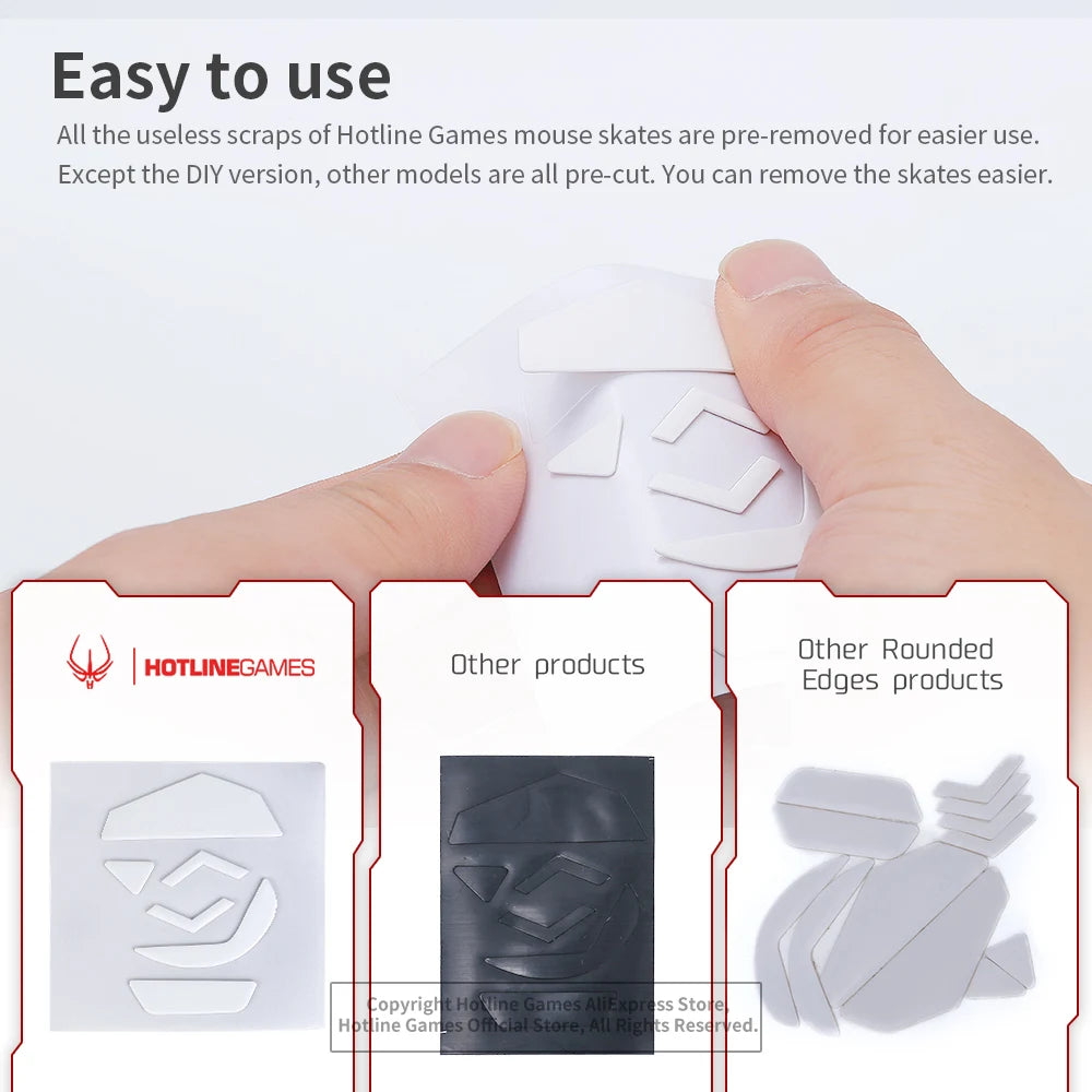 2 Sets Hotline Games 3.0 Plus Rounded Curved Edges Mouse Feet Skates for Razer Basilisk Ultimate Mouse Feet Pad Replacement