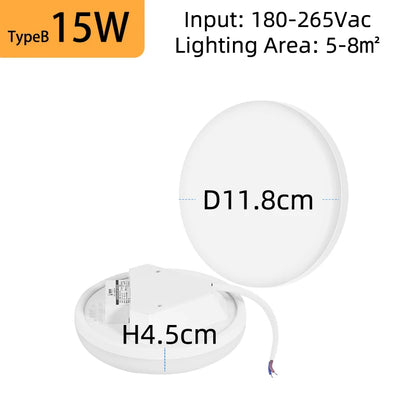 Super Bright Ceiling Light LED 15-50W Indoor Lustre Panel Lamp Kitchen Bedroom Living Room Decor Modern 220V Ceiling Chandelier