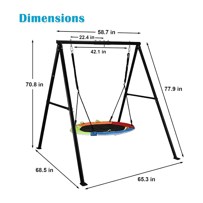 Zoshine Kids Swing Seat for Playground&Backyard&Garden Use, Strong Material, Anti-Rust Steel Frame, Weather Resistant