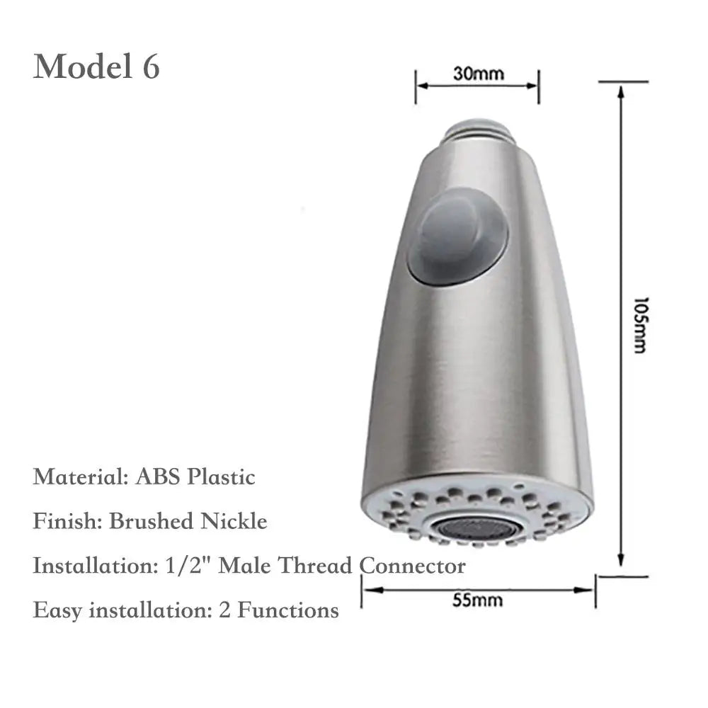 Brushed Kitchen Pull Out Down Sprayer Faucet Replacement Part Spray Shower Head