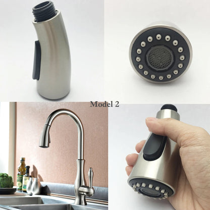 Brushed Kitchen Pull Out Down Sprayer Faucet Replacement Part Spray Shower Head