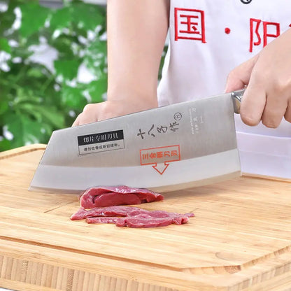 Shibazi Kitchen Knife, Composite Steel Thickened Professional Cooking Slicing Knife Meat Vegetable Fish Cutting Knife Chef Knife