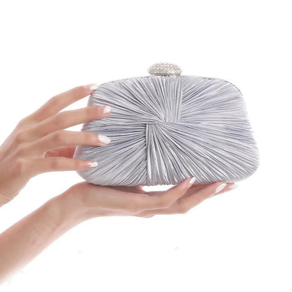 Silver Women's Square Party Clutch Wedding Evening Female Hand Bag Clutches Purse Luxury ZD1007