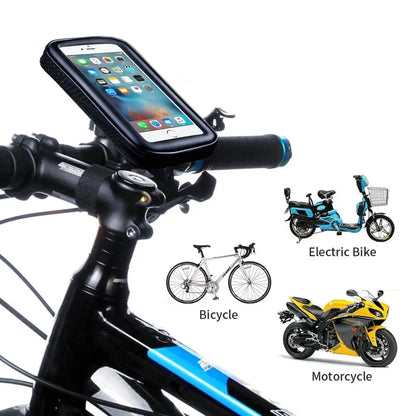 Waterproof Bicycle Cell Phone Holder Motorcycle Handlebar Bag Case for iPhone 15 14 Pro Max Bike Phone Mount for Samsung Xiaomi