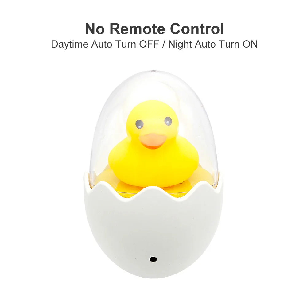 Yellow Egg Duck LED Night Light AC 220V with Remote Control Light Sensor Cartoon Lamp Children's Bedroom Toilet Home Lighting