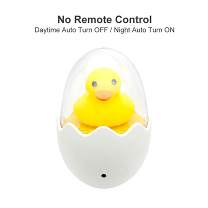 Yellow Egg Duck LED Night Light AC 220V with Remote Control Light Sensor Cartoon Lamp Children's Bedroom Toilet Home Lighting