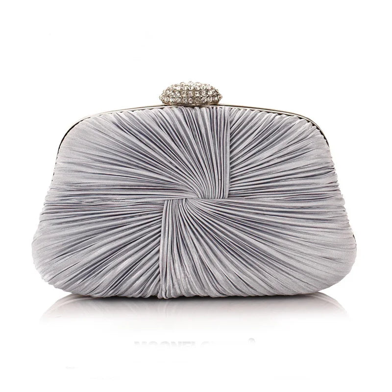 Silver Women's Square Party Clutch Wedding Evening Female Hand Bag Clutches Purse Luxury ZD1007