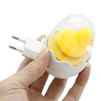 Yellow Egg Duck LED Night Light AC 220V with Remote Control Light Sensor Cartoon Lamp Children's Bedroom Toilet Home Lighting