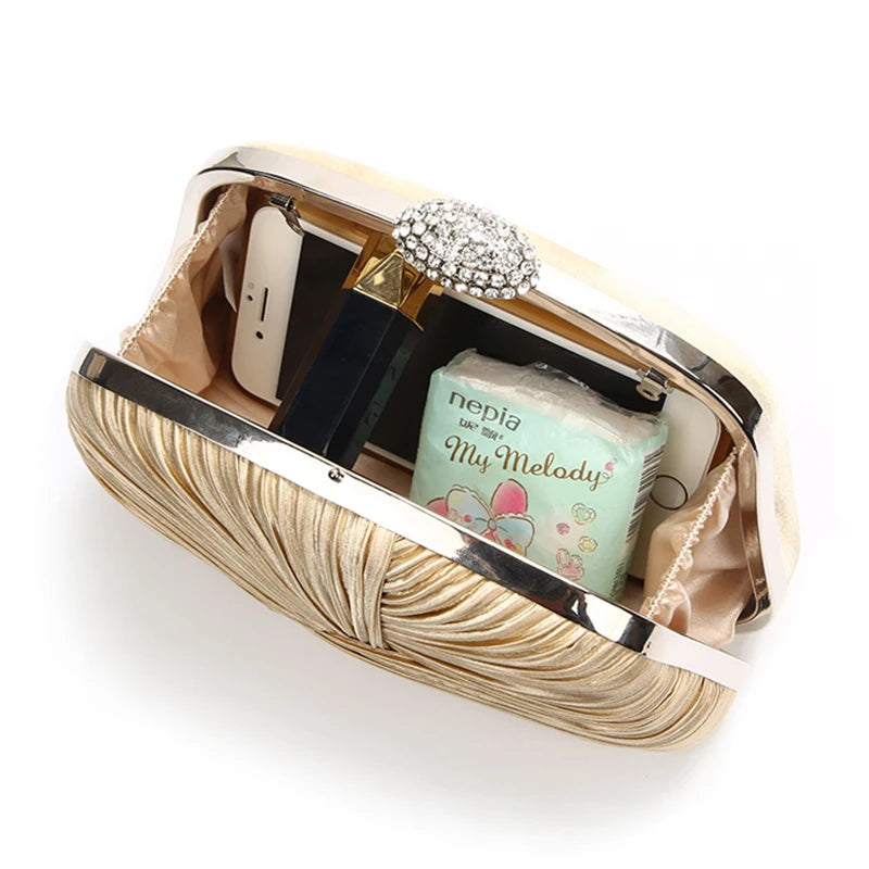 Silver Women's Square Party Clutch Wedding Evening Female Hand Bag Clutches Purse Luxury ZD1007