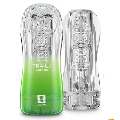 Soft Pussy Aircraft Cup Transparent Vagina Adult Endurance Exercise Vacuum Pocket Spiral Sucking Male Masturbators Toys for Men