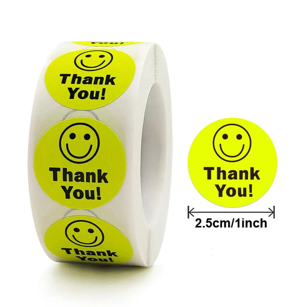 Smile Face Sticker 500 Pcs/roll For Kids Reward Sticker Yellow Dots Labels Happy Smile Face Expression Sticker Kids Toys