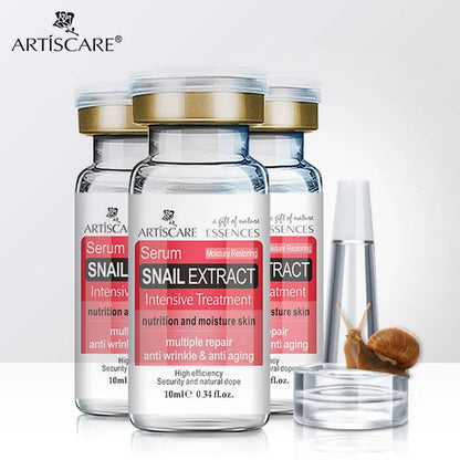 ARTISCARE Snail Serum 3pcs Moisturizing Repair Face Brighten Hydrating Aging Acne Treatment Blackhead Face Cream