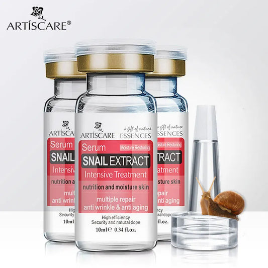 ARTISCARE Snail Serum 3pcs Moisturizing Repair Face Brighten Hydrating Aging Acne Treatment Blackhead Face Cream