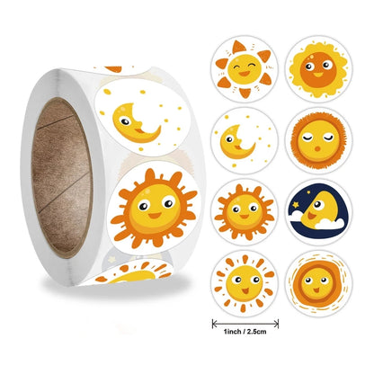 Smile Face Sticker 500 Pcs/roll For Kids Reward Sticker Yellow Dots Labels Happy Smile Face Expression Sticker Kids Toys