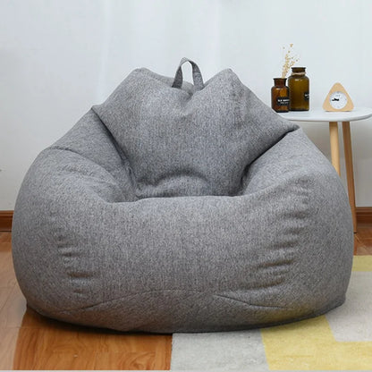 2021 New Large Small Lazy Sofas Cover Chairs without Filler Linen Cloth Lounger Seat Bean Bag Pouf Puff Couch Tatami Living Room