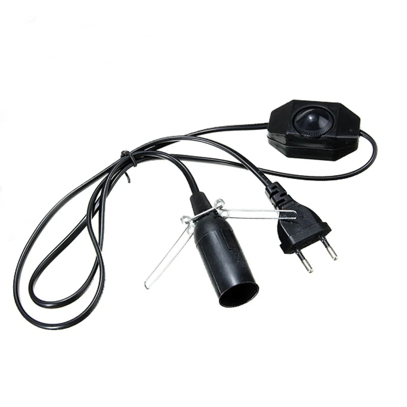 1.8m Power Cord Cable with Dimmer ON OFF Switch Metal Clip E14 E27 Base Hanglamp Holder Socket Plug Cord for Salt Rock Lava Lamp