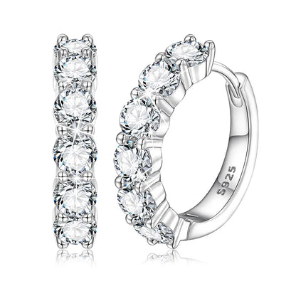 Fashion Fine Jewelry Earrings Gold Plate Sterling Silver 925 Jewellery Moissanite Gemstone Earring Hip Hop Jewelry for Women Men