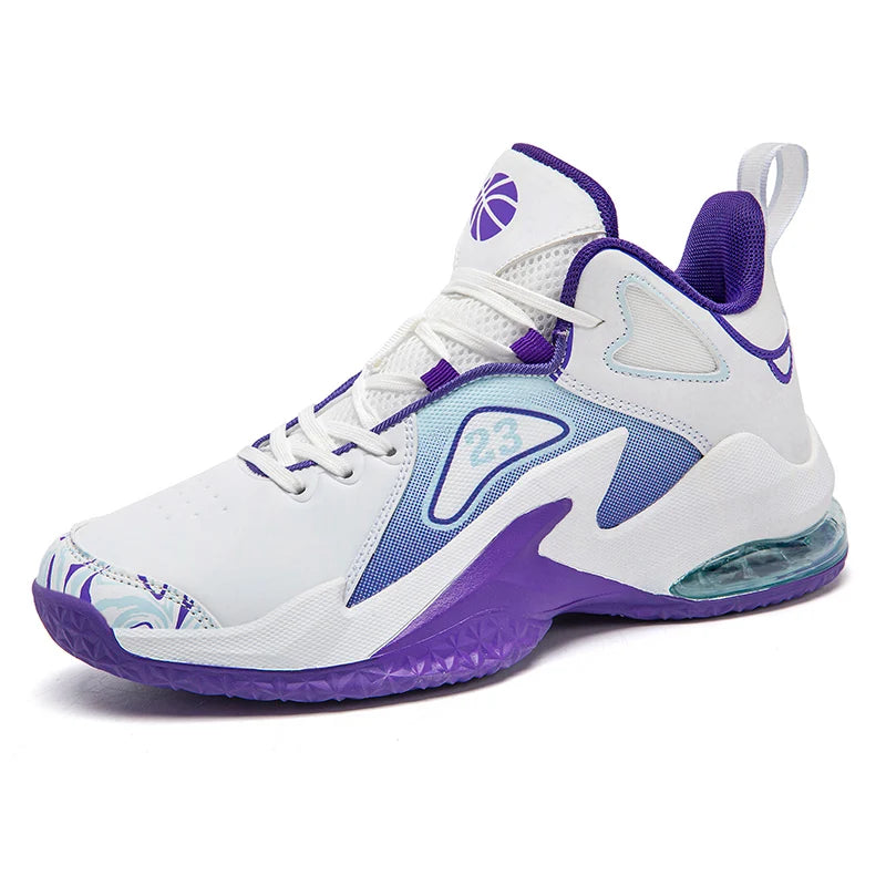 Basketball Shoes Men's Women's Low-top Lace up Sneakers PU Leather Air Cushion Outdoor Fashion Sport Running Athletic Unisex