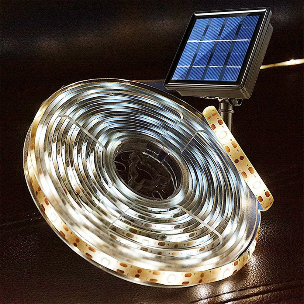 SMD2835 Solar LED Light Strip 1/2/3/4/5M DC 5V Flexible Waterproof Rope Tape Diode Outdoor Courtyard Wall Lighting Ribbon Lamp