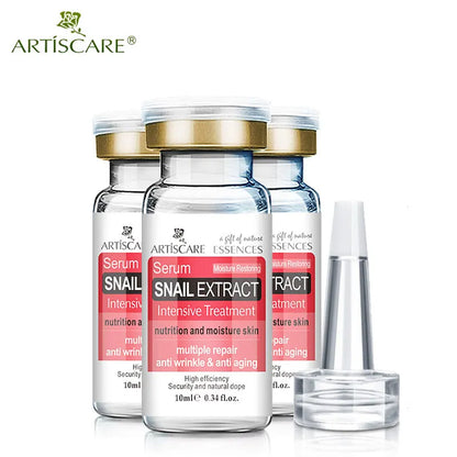ARTISCARE Snail Serum 3pcs Moisturizing Repair Face Brighten Hydrating Aging Acne Treatment Blackhead Face Cream