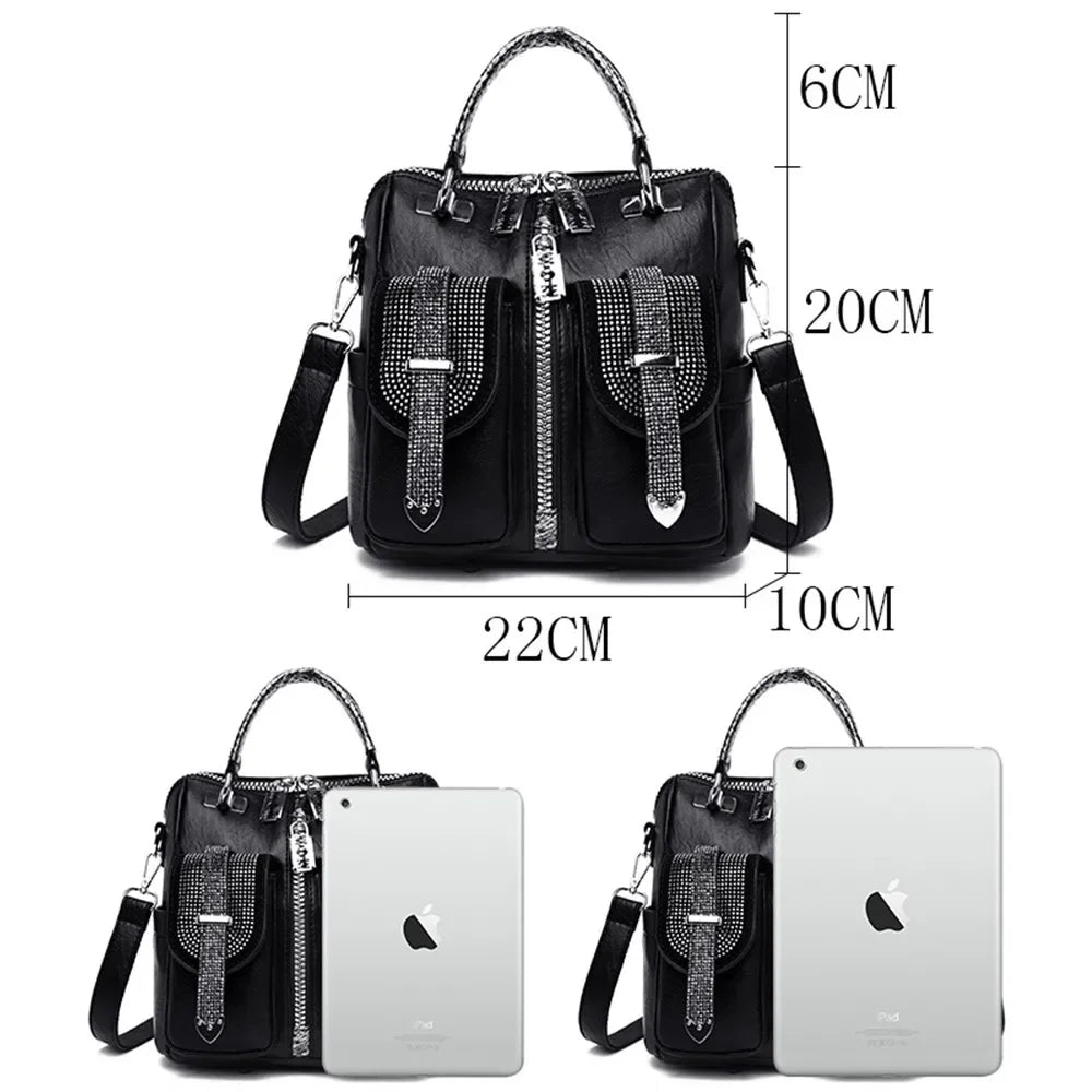 Women Leather Backpacks Vintage Female Shoulder Bag Design Travel Back Pack Lady Bagpack Mochilas School Bags For Teenage Girls