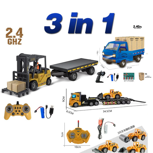 RC Car Children Toys Remote Control Cars Toys for Boys  Forklift Truck Cranes  Liftable Stunt Car Electric Vehicle for Kids Gift