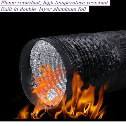 ∅100/120mm PVC Aluminum Foil Ventilation Pipe Black Composite Flexible Hose Scalable Smoke Tube Kitchen Exhaust Outlet Fan 2m 3m