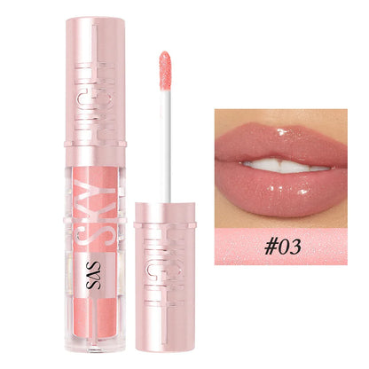 USHAS 12 color glitter mirror hydrating lip gloss pearl color development nourishing moisturizing lip glaze