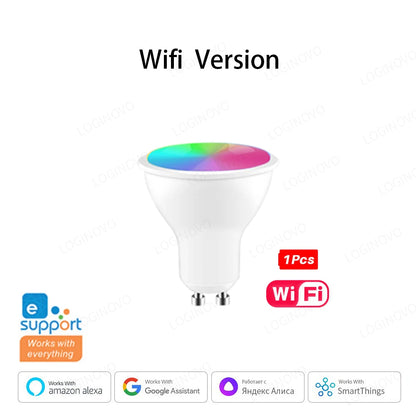 Zigbee Gu10 Wifi Smart Led light Bulb RGBCW Dimmable Led Lamp 220V 110V Smart Bulbs  For Ewelink APP Alexa Google Home Yandex