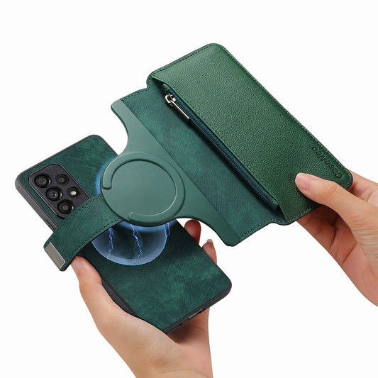 2 in 1 Detachable Zipper Cards Solt Wallet Leather Case For Samsung A16 A26 A56 A26 S24 S25 Ultra S23 Plus Bag Magnetic Cover