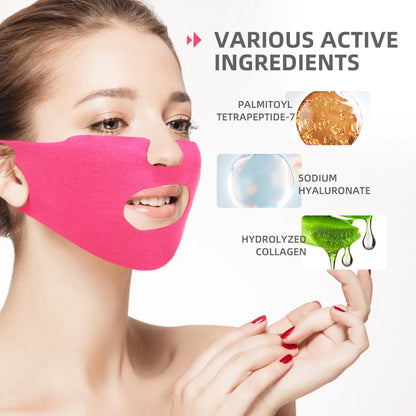 V-Shaped Face Lifting Mask Ear-Hanging Nano-Hydrogel Slimming Mask Women Skin Hydrating Moisturizing Lifting Firming Mask