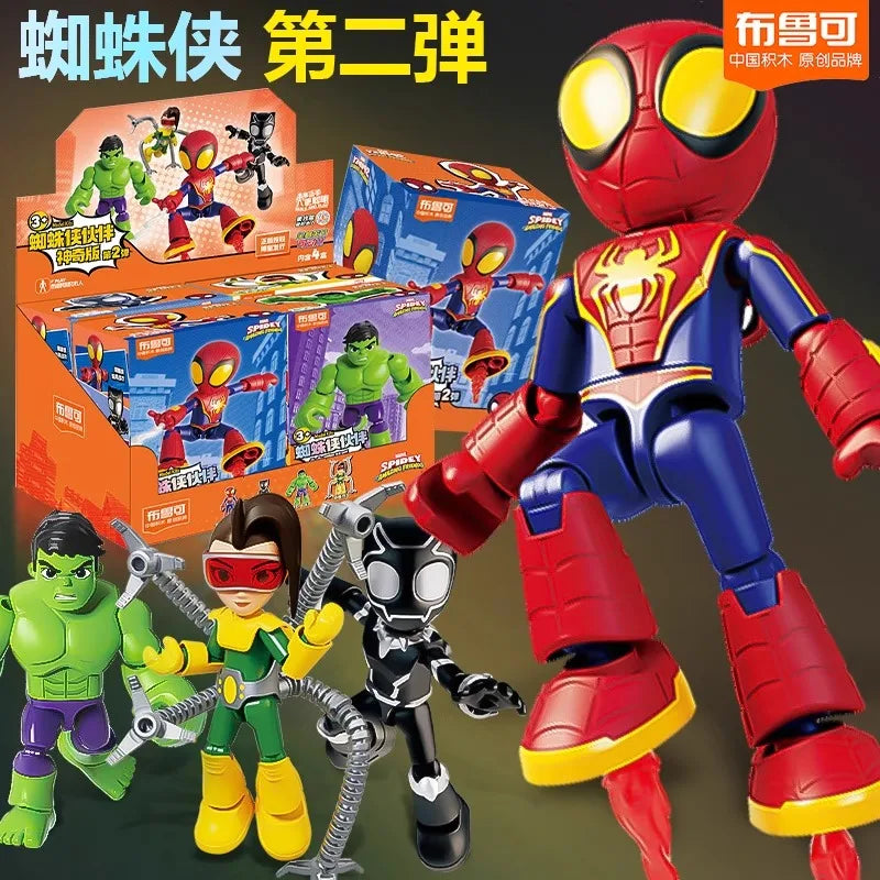 Hot Sale Bruke Building Spider Man Fantastic Partner Iron Man Hulk Handmade Avengers 2 Handheld Ornament Toys