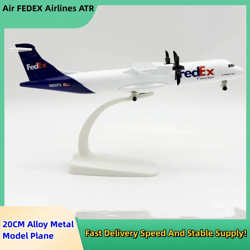 1 400 model planes Air FEDEX Airlines ATR Metal scale aircraft 20cm Diecast airplane models w Wheels Landing Gears Toys